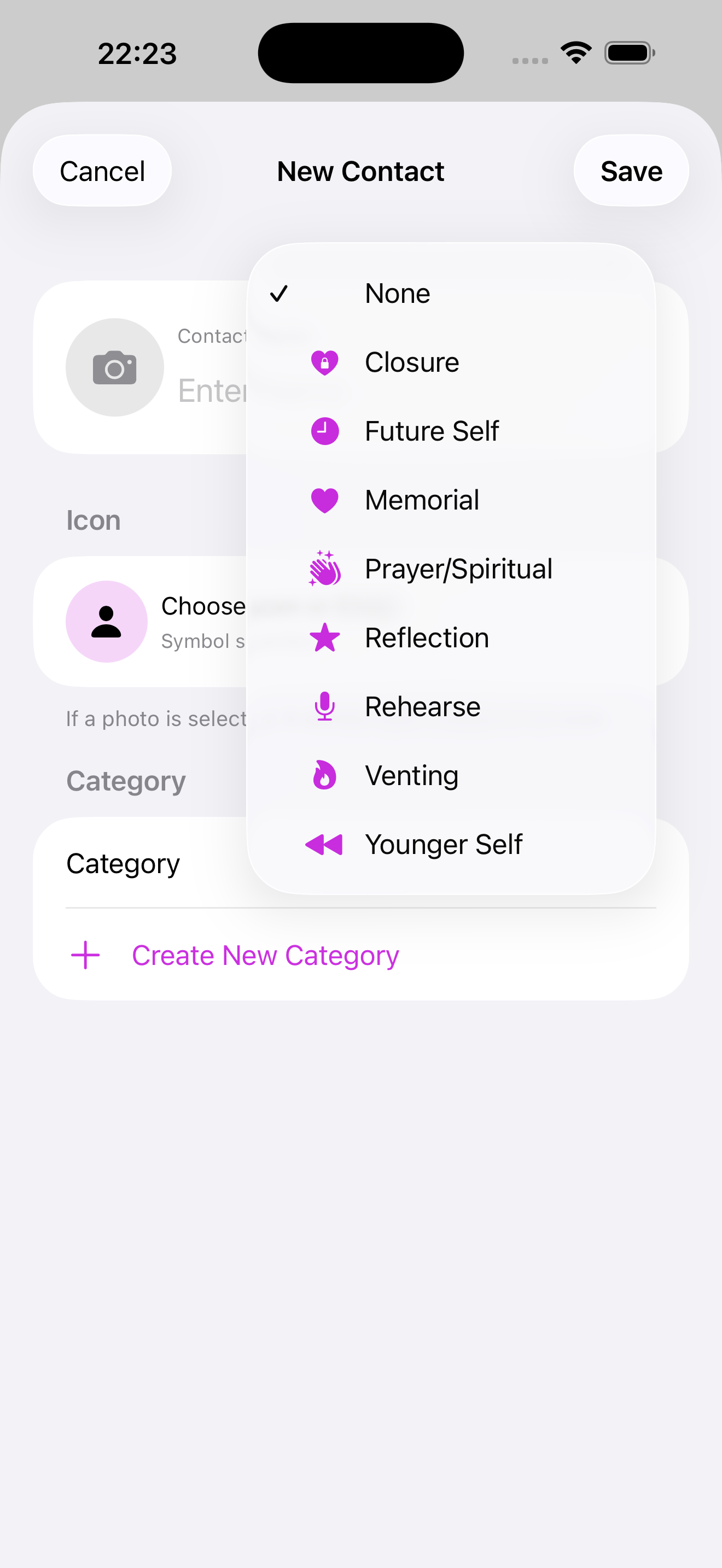 Message categories for organizing unsent letters