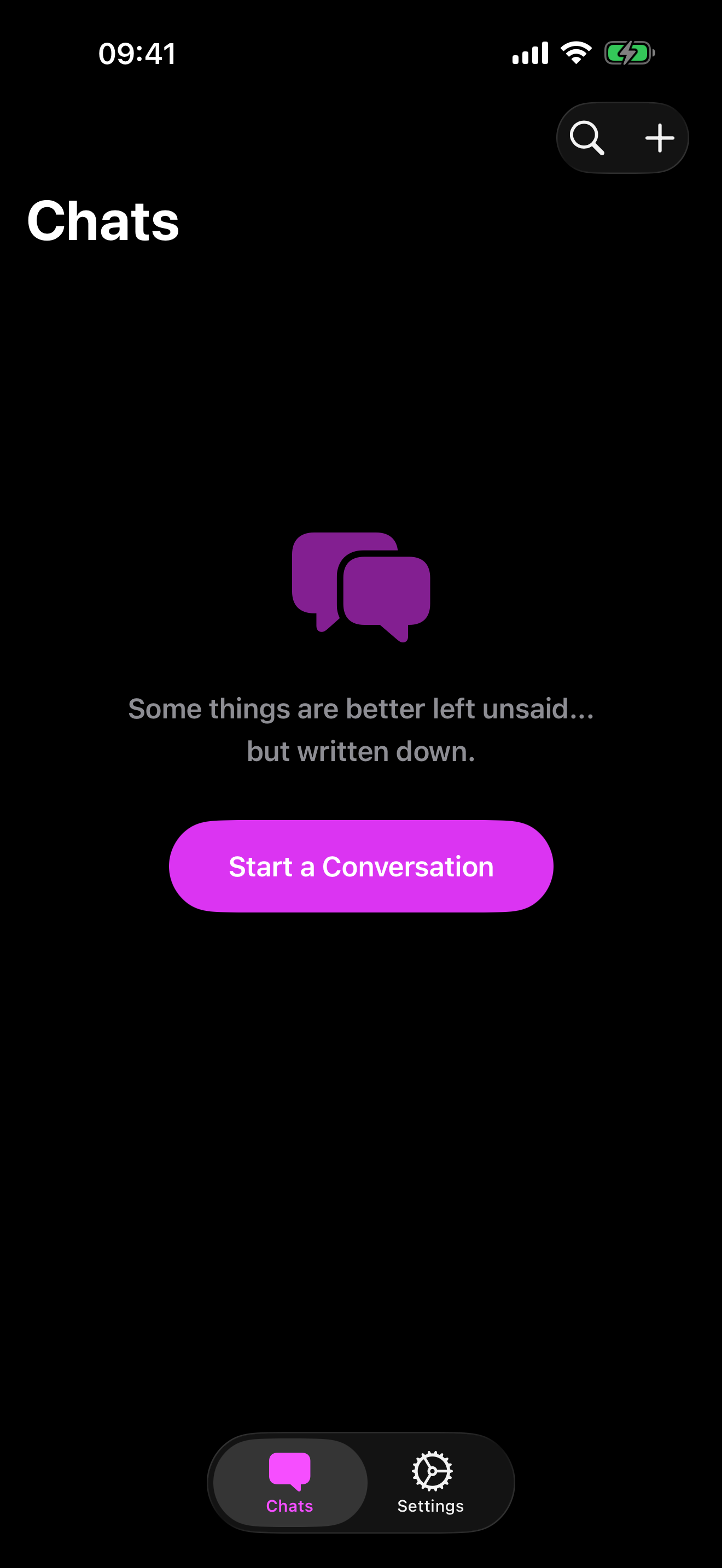Unsent app empty state - private journaling interface